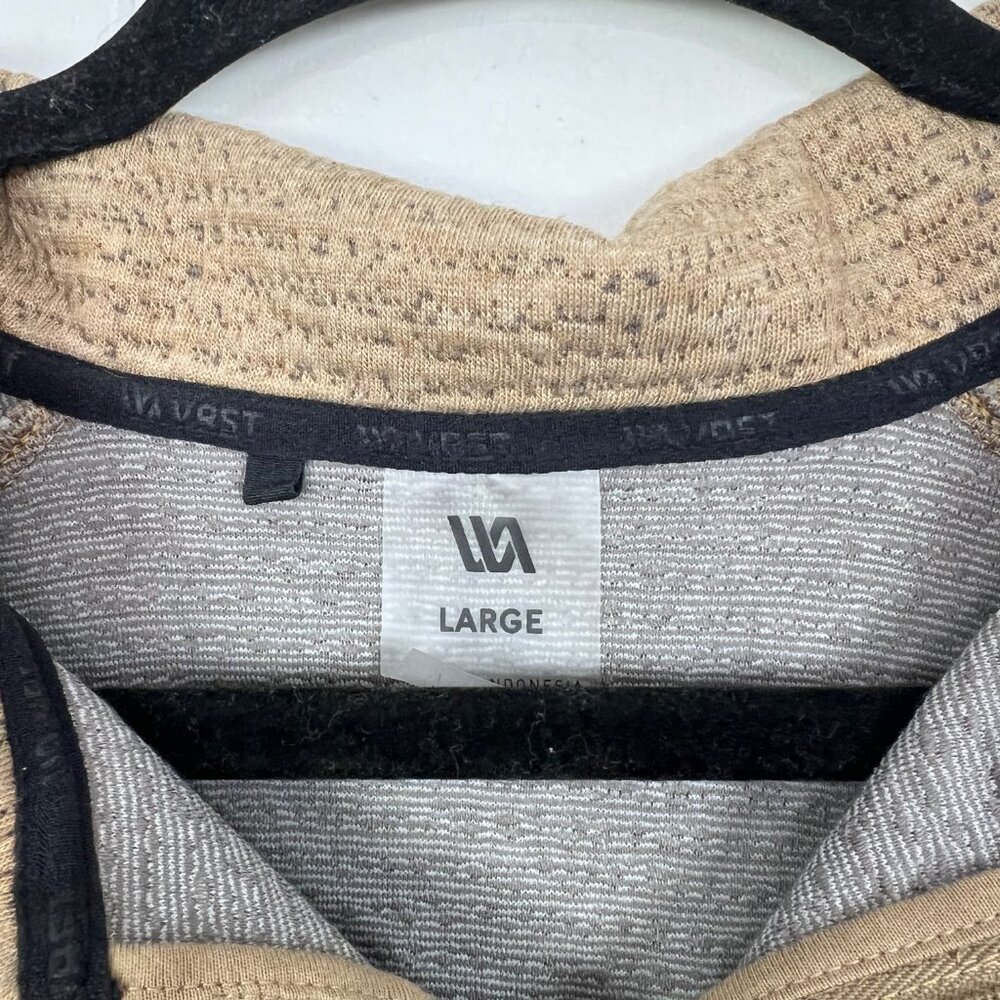 VRST‎ Quarter Zip Sweatshirt Tan Textured Knit Men's Size Large - Picture 2 of 4